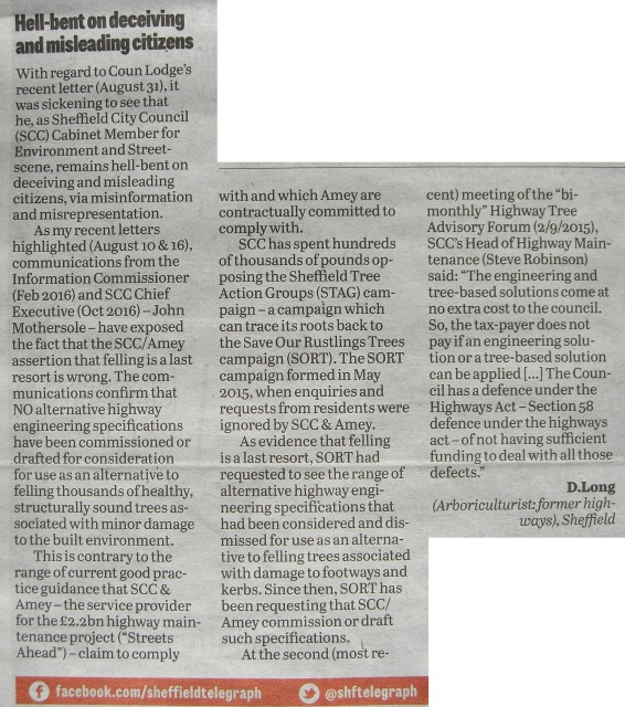 Sheffield Telegraph - 14th September 2017